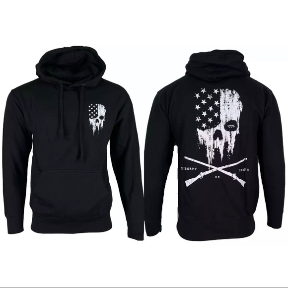 Howitzer Style Men's Hoodie LIBERTY FORGED Military Grunt Skull